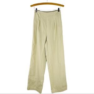 BAR III tan high waisted wide leg striped lightweight pants 2